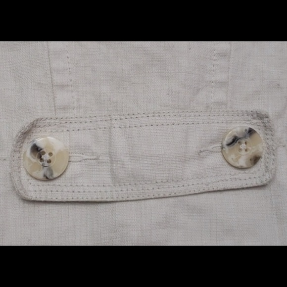 💰 CABI Ruffle Up Ivory Waxed Linen Asymmetrical - Picture 3 of 5